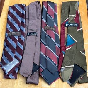 Lot of name brands Givenchy, Lanvin, Drakkar, stjeorge Ties